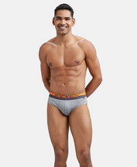 Super Combed Cotton Solid Brief with Ultrasoft Waistband - Monument-5