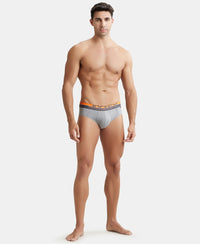 Super Combed Cotton Solid Brief with Ultrasoft Waistband - Monument (Pack of 2)-10