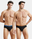 Super Combed Cotton Rib Solid Brief with Ultrasoft Waistband  - Black-1
