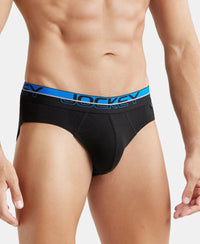 Super Combed Cotton Rib Solid Brief with Ultrasoft Waistband  - Black-4