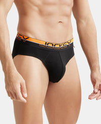 Super Combed Cotton Rib Solid Brief with Ultrasoft Waistband  - Black-5