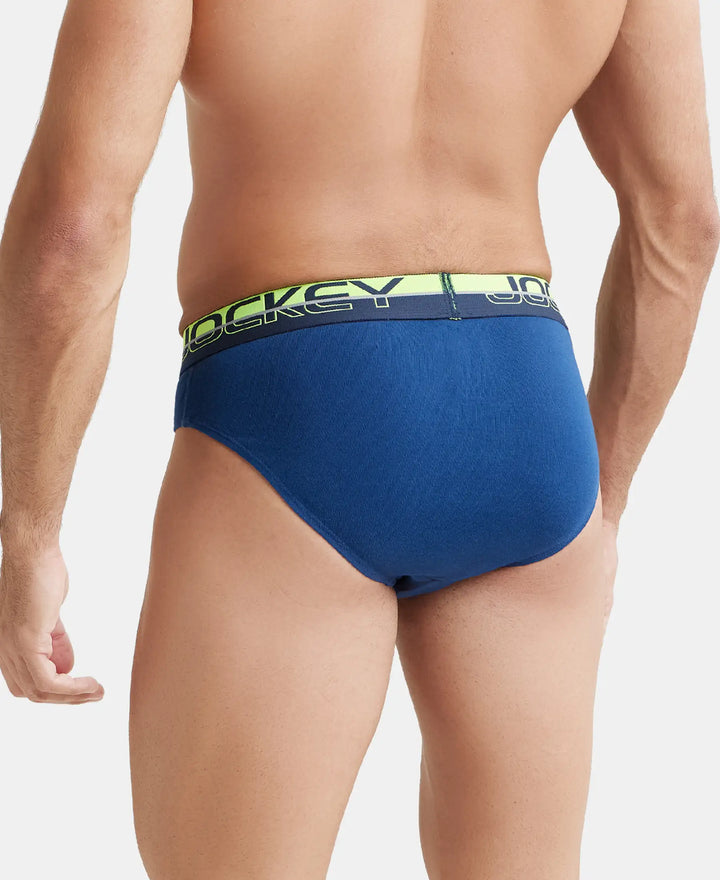 Super Combed Cotton Rib Solid Brief with Ultrasoft Waistband  - Estate Blue-7