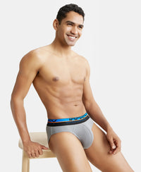Super Combed Cotton Rib Solid Brief with Ultrasoft Waistband  - Monument-11