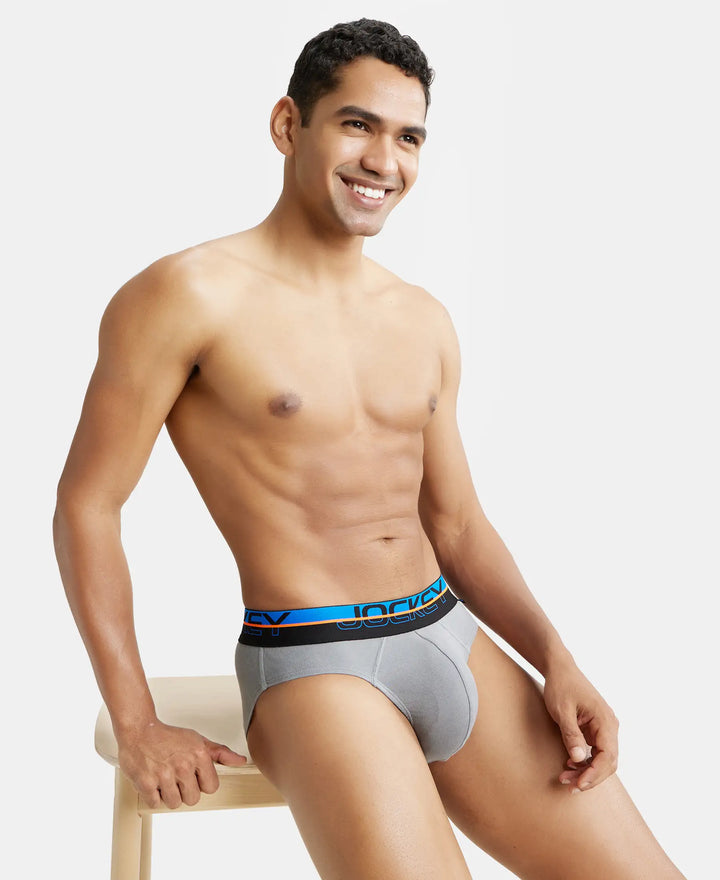 Super Combed Cotton Rib Solid Brief with Ultrasoft Waistband  - Monument-11