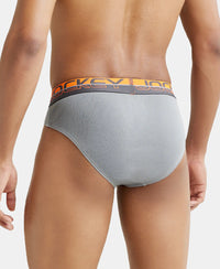 Super Combed Cotton Rib Solid Brief with Ultrasoft Waistband  - Monument-6