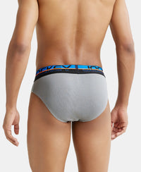 Super Combed Cotton Rib Solid Brief with Ultrasoft Waistband  - Monument-7