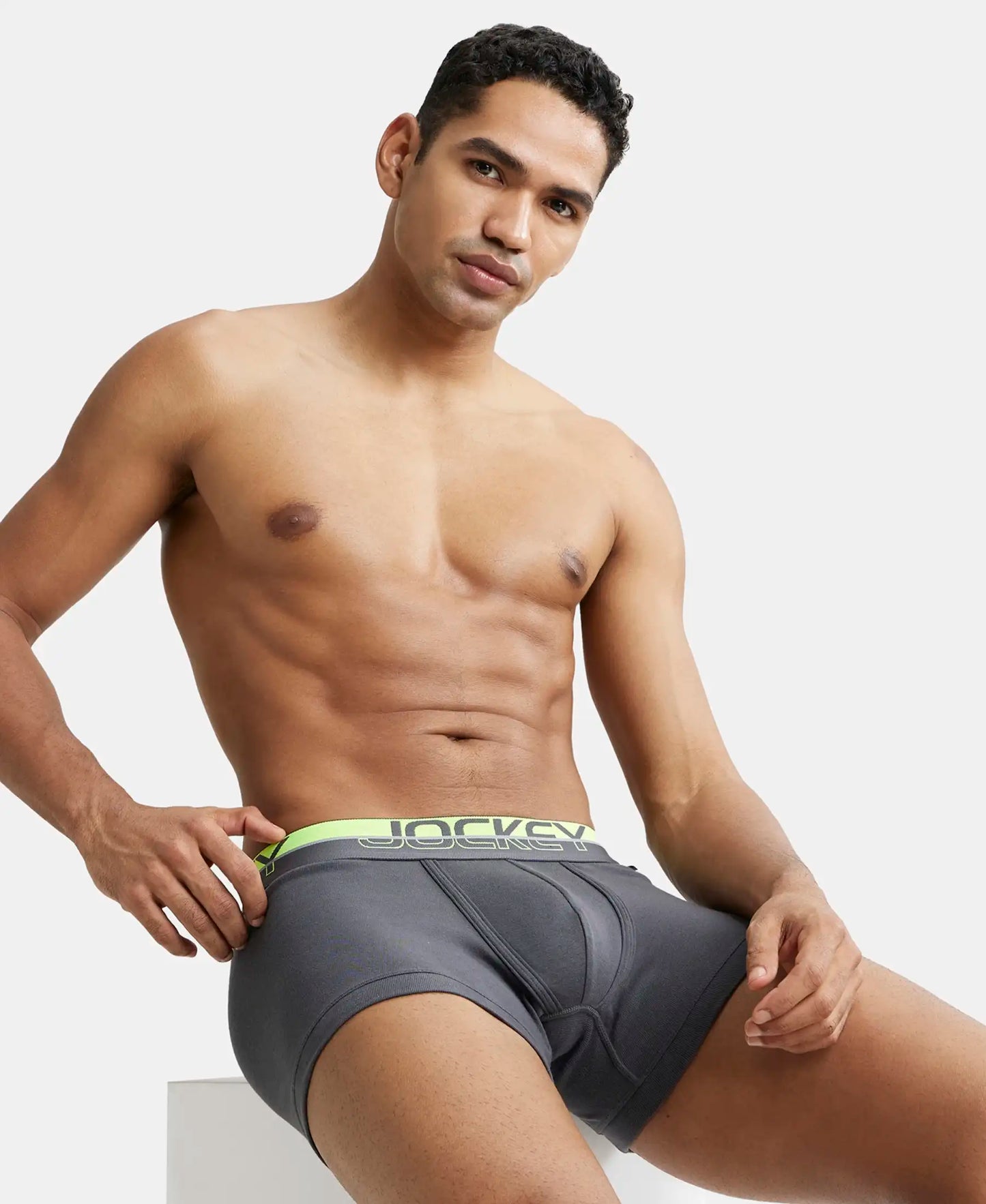 Super Combed Cotton Rib Solid Trunk with Ultrasoft Waistband - Asphalt-9