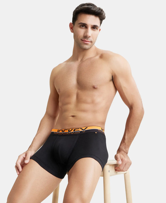 Super Combed Cotton Rib Solid Trunk with Ultrasoft Waistband - Black-12