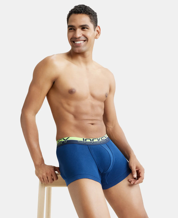 Super Combed Cotton Rib Solid Trunk with Ultrasoft Waistband - Estate Blue-12