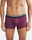 Microfiber Elastane Rib Solid Trunk with StayDry Treatment - Potent Purple-1