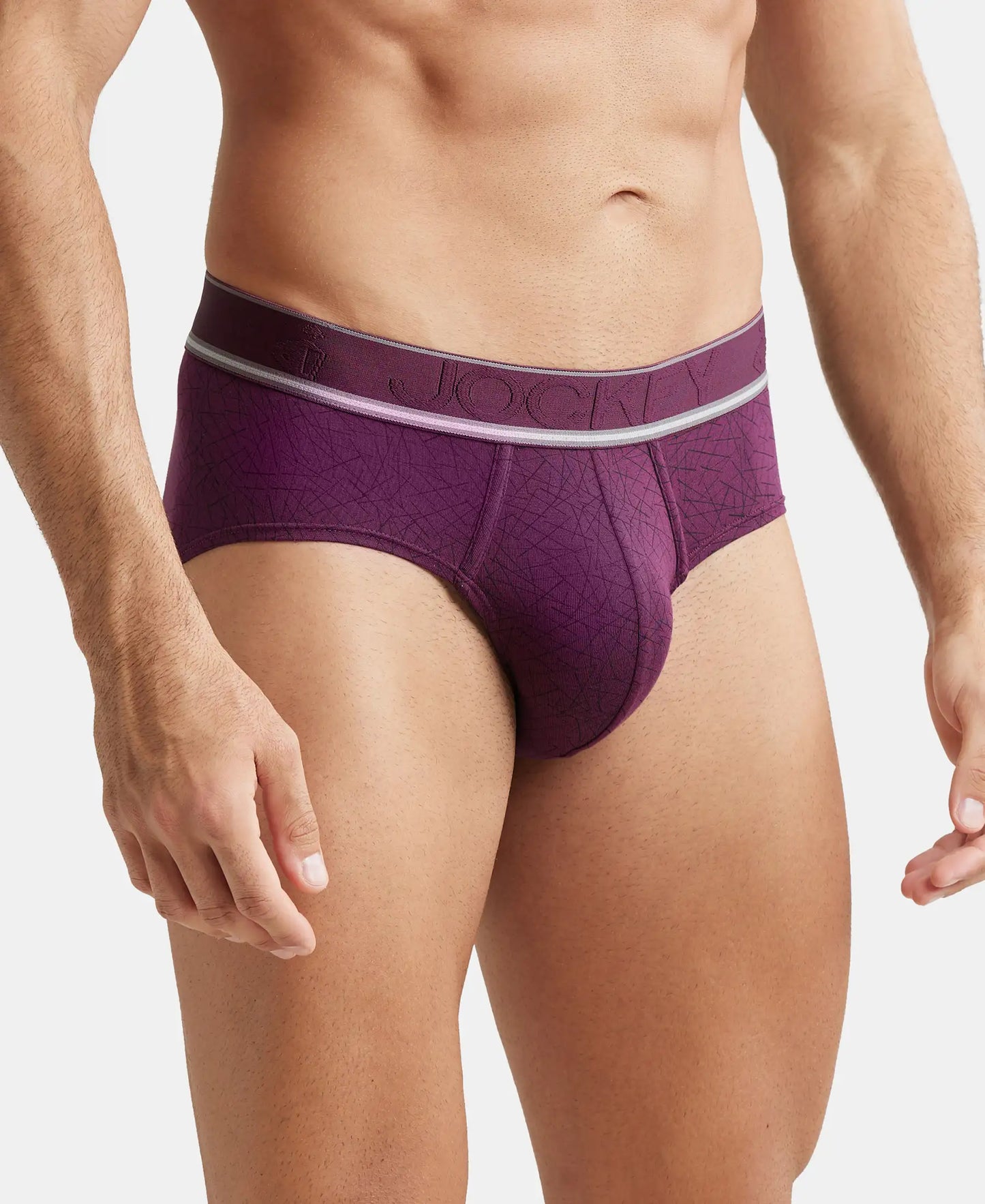 Tencel Micro Modal Elastane Printed Brief with Natural StayFresh Properties - Potent Purple-2