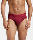Tencel Micro Modal Cotton Elastane Solid Brief with Natural StayFresh Properties - Red Pepper-1