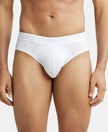 Tencel Micro Modal Cotton Elastane Solid Brief with Natural StayFresh Properties - White-1