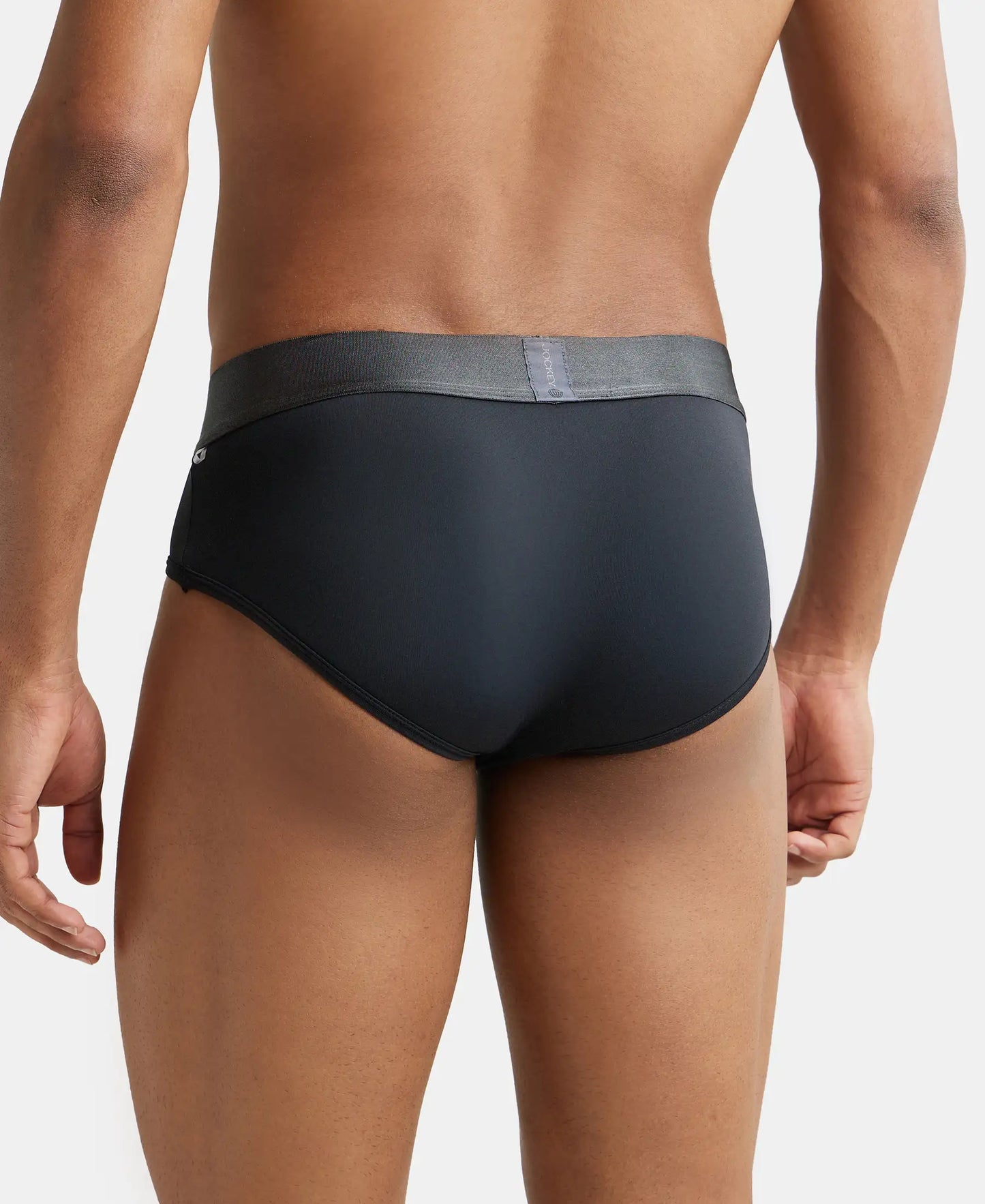 Tactel Microfiber Elastane Solid Brief with Moisture Move Properties - Black-3