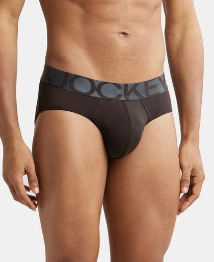 Tactel Microfiber Elastane Solid Brief with Moisture Move Properties - Brown-2