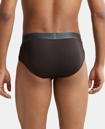 Tactel Microfiber Elastane Solid Brief with Moisture Move Properties - Brown-3