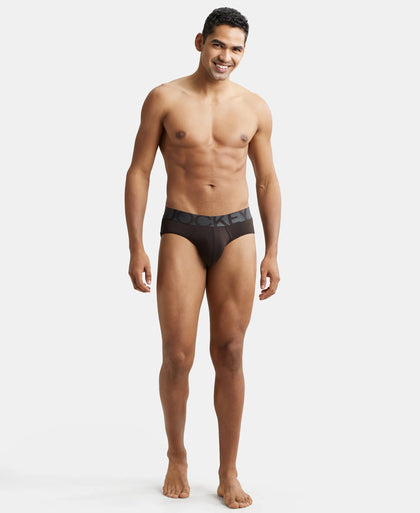 Tactel Microfiber Elastane Solid Brief with Moisture Move Properties - Brown-4