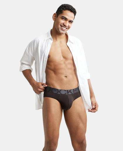 Tactel Microfiber Elastane Solid Brief with Moisture Move Properties - Brown-6
