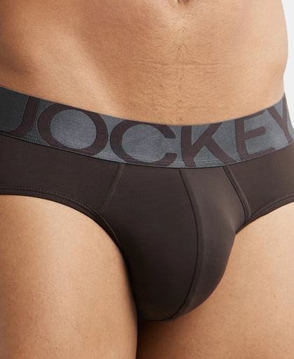 Tactel Microfiber Elastane Solid Brief with Moisture Move Properties - Brown-7