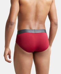Tactel Microfiber Elastane Solid Brief with Moisture Move Properties - Red Pepper-3
