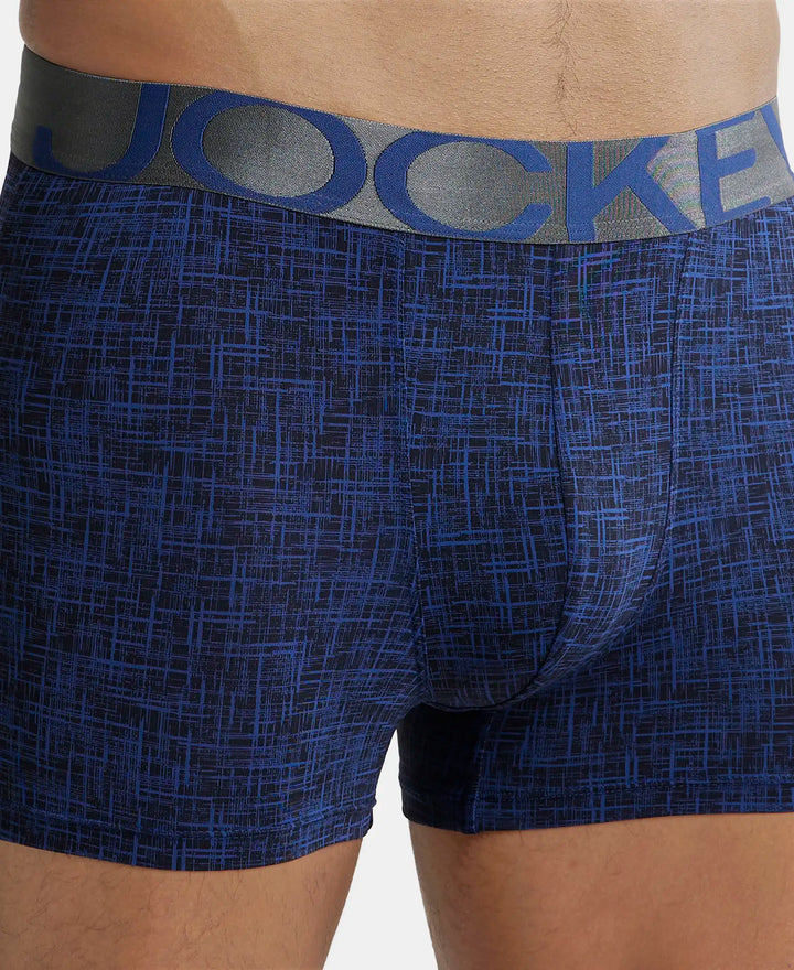 Tactel Microfiber Elastane Printed Trunk with Moisture Move Properties - Rich Royal Blue Printed-6