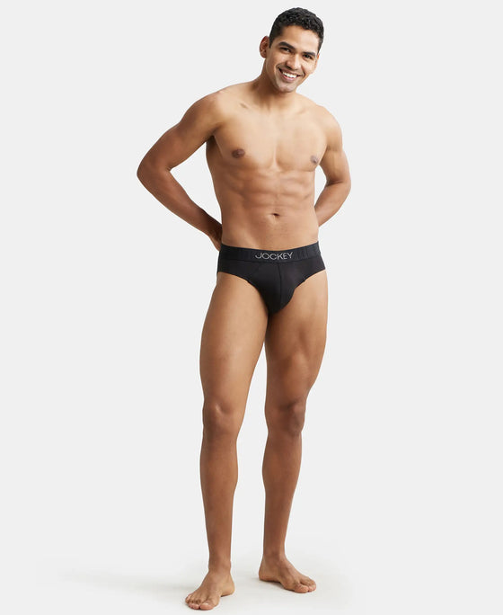 Recycled Microfiber Elastane Stretch Fabric Round Neck Half Sleeve Breathable Mesh T-Shirt - Black-4