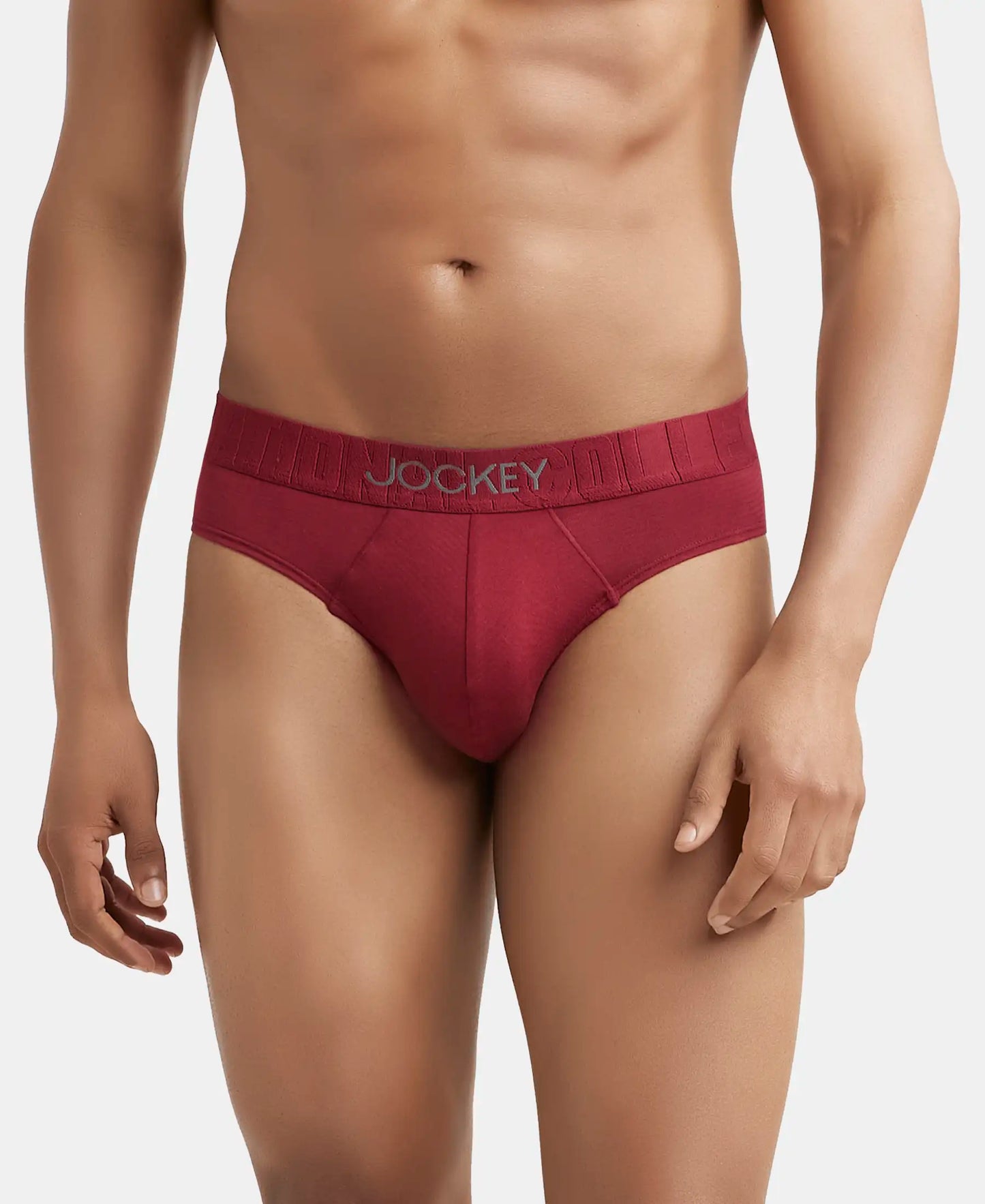 Supima Cotton Elastane Stretch Solid Brief with Ultrasoft Waistband - Red Pepper-1