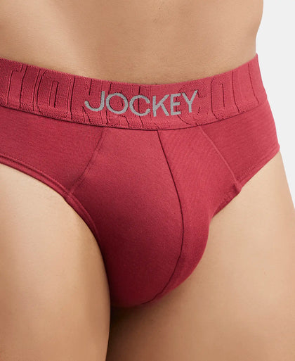 Supima Cotton Elastane Stretch Solid Brief with Ultrasoft Waistband - Red Pepper-6