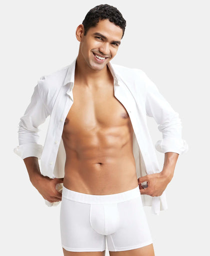 Supima Cotton Elastane Solid Trunk with Ultrasoft Waistband - White-5