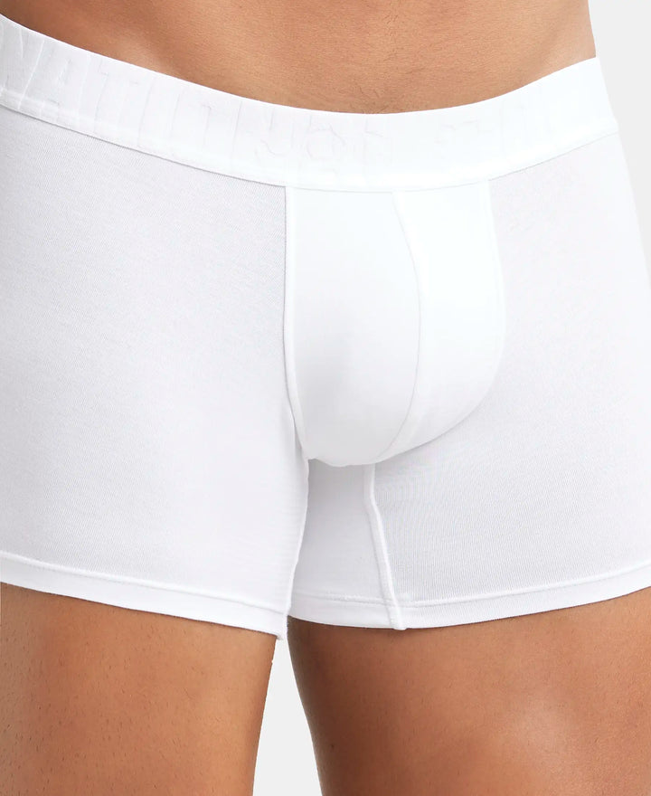 Supima Cotton Elastane Solid Trunk with Ultrasoft Waistband - White-6