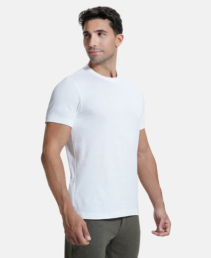 Super Combed Supima Cotton Round Neck Half Sleeve T-Shirt - White-5