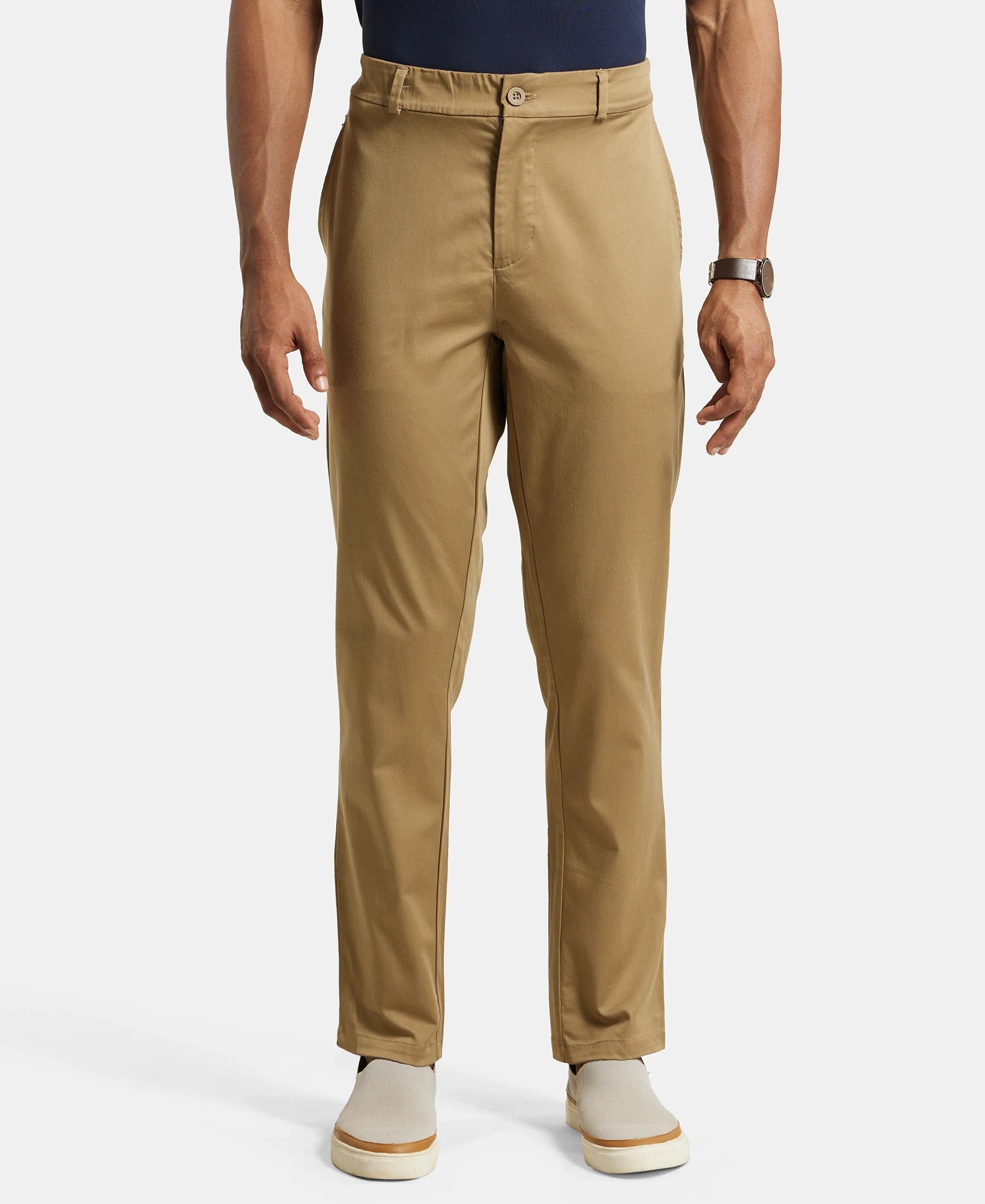 Buy Super Combed Cotton Rich Elastane Stretch Woven Fabric Slim Fit All Day Pants Sepia Tint IM26 Jockey India