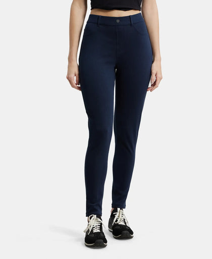 Super Combed Cotton Rich Elastane Slim Fit Jeggings With Pockets - Navy Blazer-1
