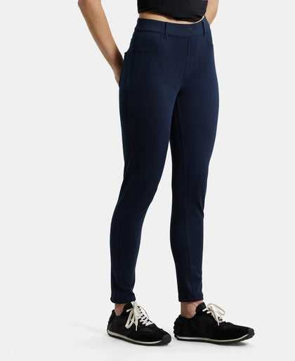 Super Combed Cotton Rich Elastane Slim Fit Jeggings With Pockets - Navy Blazer-2