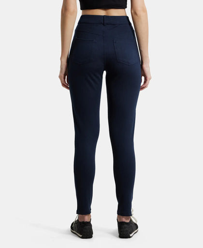 Super Combed Cotton Rich Elastane Slim Fit Jeggings With Pockets - Navy Blazer-3
