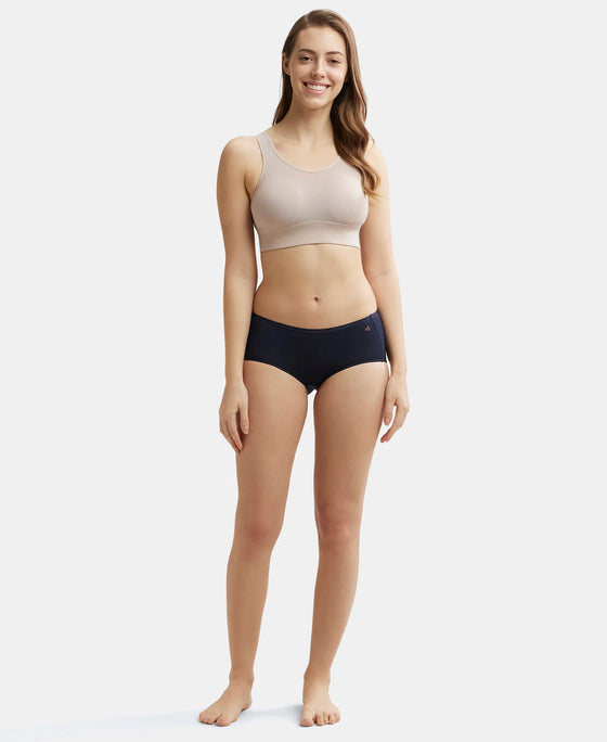 Wirefree Padded Tencel Lyocell Elastane Full Coverage Lounge Bra with Stay Fresh Properties and Removable Pads - Mushroom-4
