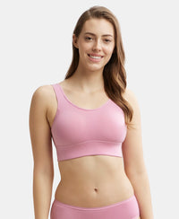 Wirefree Padded Tencel Lyocell Elastane Full Coverage Lounge Bra with Stay Fresh Properties and Removable Pads - Orchid Smoke-1