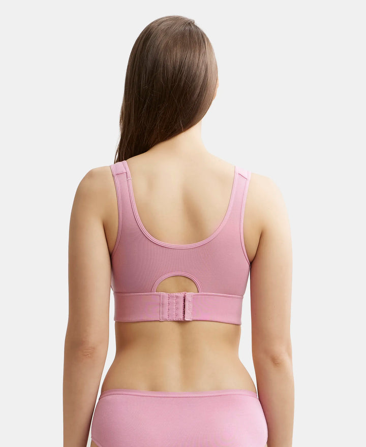 Wirefree Padded Tencel Lyocell Elastane Full Coverage Lounge Bra with Stay Fresh Properties and Removable Pads - Orchid Smoke-3