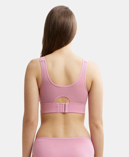 Wirefree Padded Tencel Lyocell Elastane Full Coverage Lounge Bra with Stay Fresh Properties and Removable Pads - Orchid Smoke-3