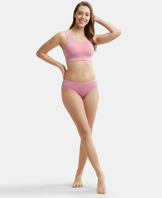 Wirefree Padded Tencel Lyocell Elastane Full Coverage Lounge Bra with Stay Fresh Properties and Removable Pads - Orchid Smoke-6