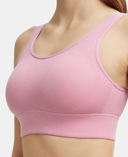 Wirefree Padded Tencel Lyocell Elastane Full Coverage Lounge Bra with Stay Fresh Properties and Removable Pads - Orchid Smoke-7