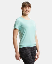 Tencel Lyocell Elastane Relaxed Fit Graphic Printed Half Sleeve T-Shirt - Aqua Haze-2