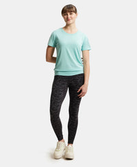 Tencel Lyocell Elastane Relaxed Fit Graphic Printed Half Sleeve T-Shirt - Aqua Haze-4