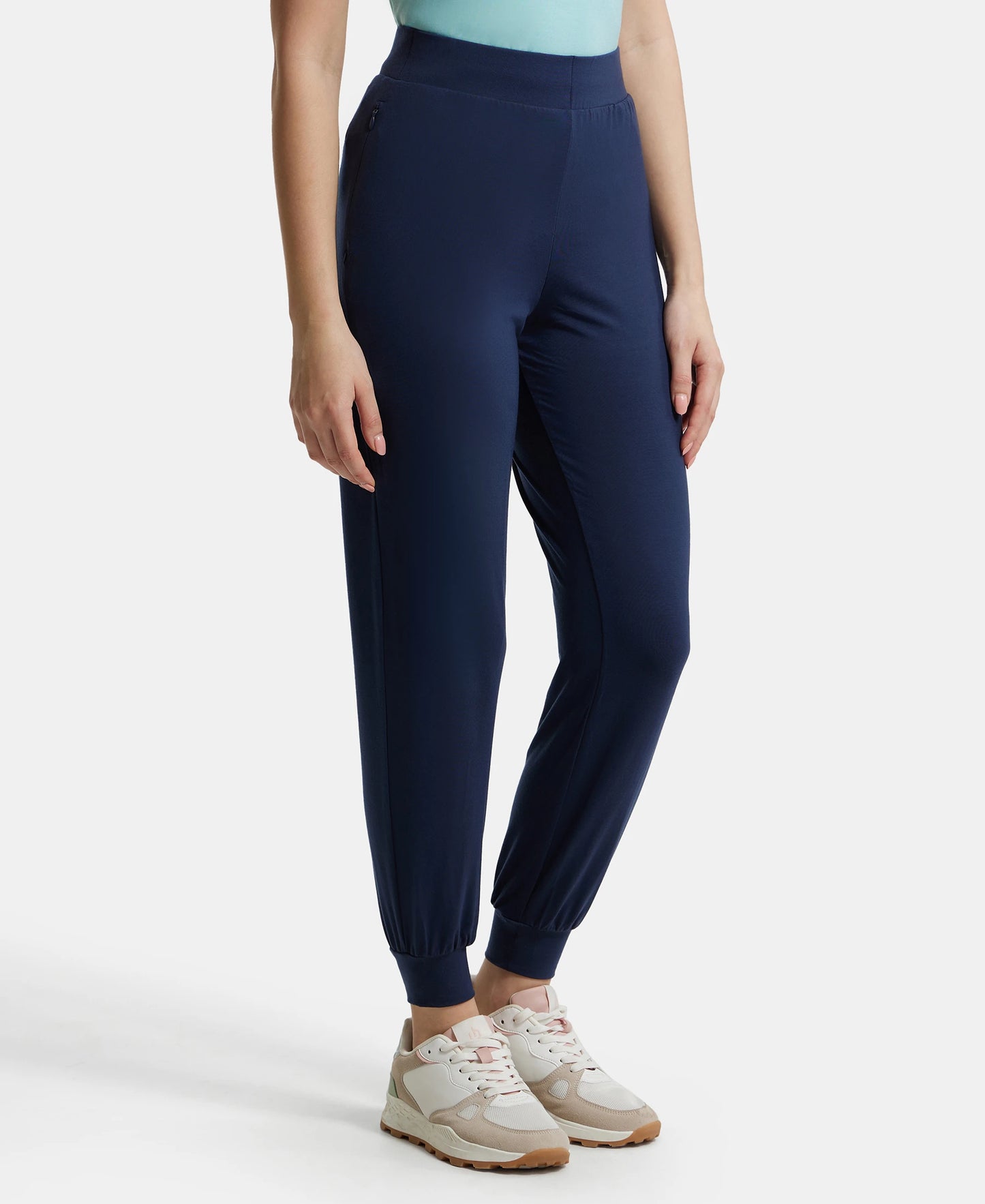 Tencel Lyocell Elastane Relaxed Fit Yoga Pants with Envi - Blue Iris-2