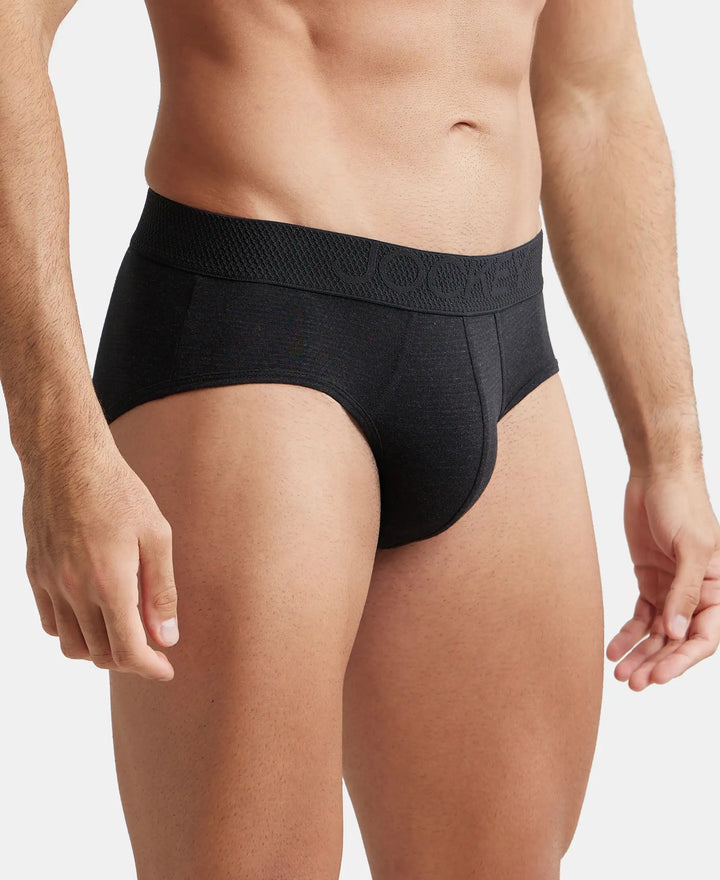 Microfiber Elastane Solid Brief with StayDry Treatment - Poseidon-2