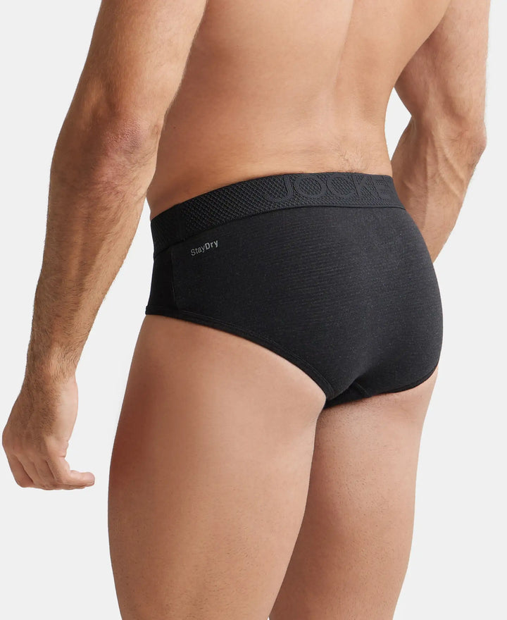 Microfiber Elastane Solid Brief with StayDry Treatment - Poseidon-3