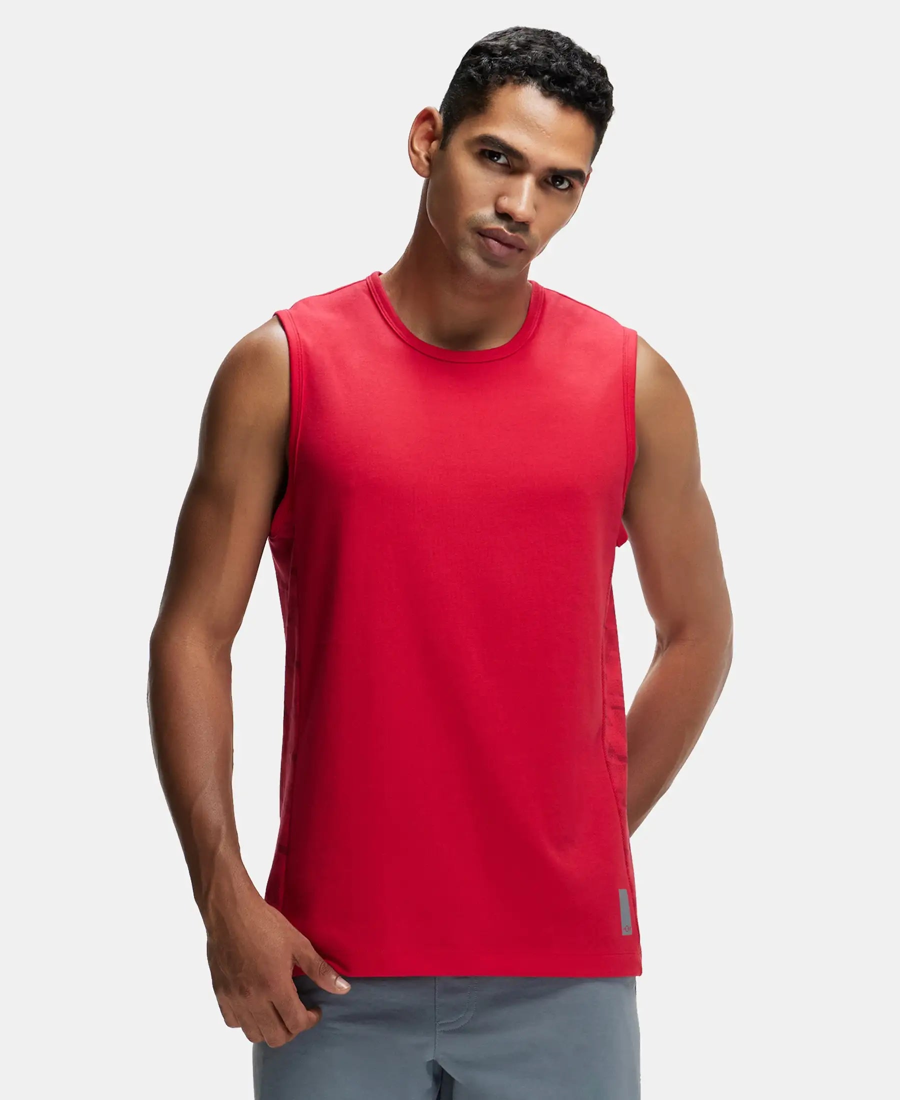 Buy Super Combed Cotton Blend Round Neck Muscle Tee with