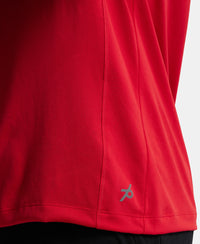 Microfiber Fabric Round Neck Half Sleeve T-Shirt with Breathable Mesh - Team Red-7