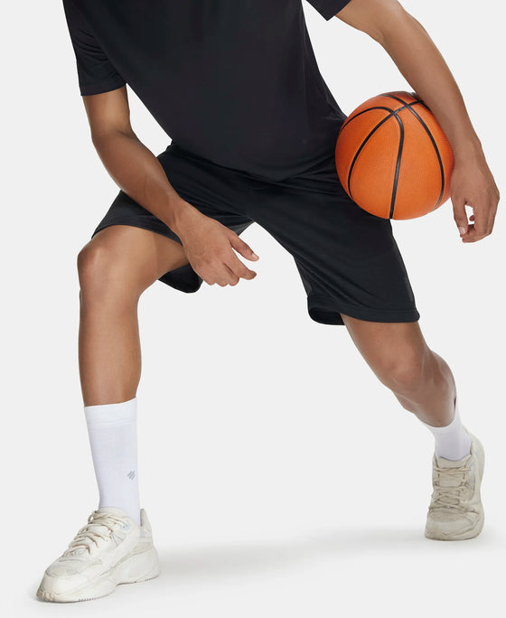 Lightweight Microfiber Shorts with Zipper Pockets and StayFresh Treatment - Black-5