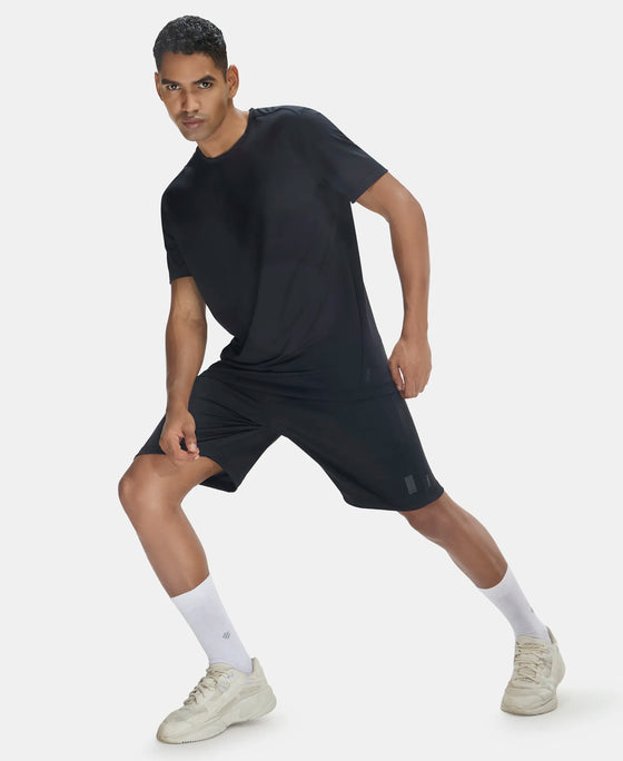 Lightweight Microfiber Shorts with Zipper Pockets and StayFresh Treatment - Black-6